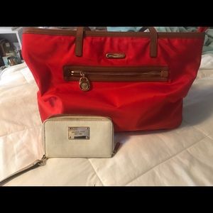 Orange Michael Kors bag. Free Wallet.